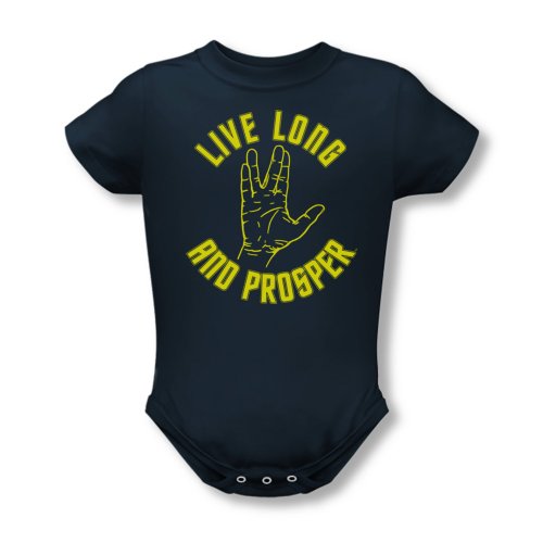 Infant: Star Trek- Live Long Hand Onesie Infant Onesie Size 0-6 Mos