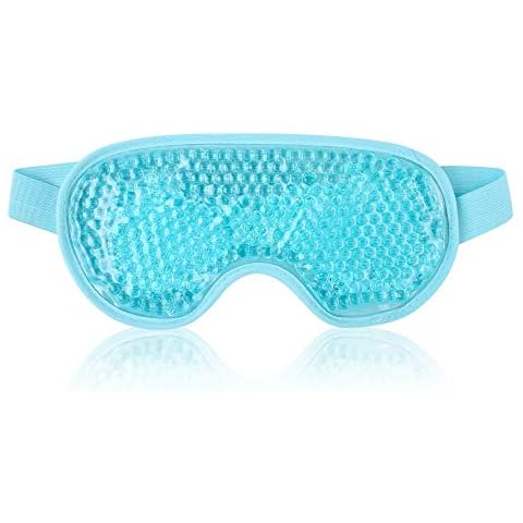 NEWGO Cooling Eye Mask Cold Gel Eye Mask for Eye Puffiness, Tired Eyes, Migraines, Stress, Itchy Eyes, Eye Lid Surgery, Eye Relief Mask for Sleeping, Skin Care, Eye Spa - Blue Cover