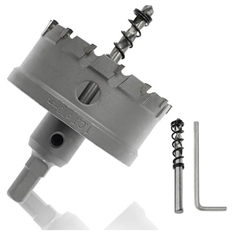 Hordion 2 3/4inch/70mm Carbide Hole Saw Cutter Drill Bit Tooth Tipped TCT Hole Cutter for Stainless Steel Sheet Metal Sheet Plastic FRP Board Cover