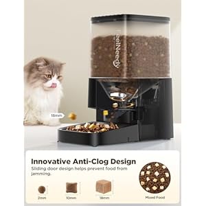 Automatic cat feeder 5l feelneedy wifi elevated cat food dispenser automatic with app control for remote feeding 2 4g auto pet feeder timed cat feeder for cats  dogs with low battery alarm black   cucciolini doodles