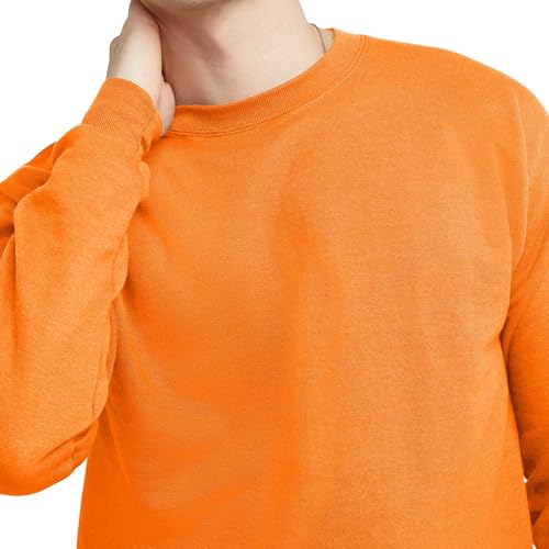 Hanes Men's EcoSmart Sweatshirt, safety orange, Small - image 5
