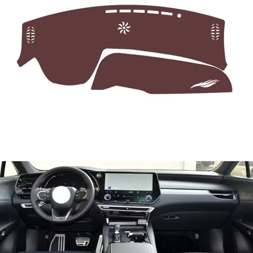 Leather Dash Board Cover mat Compatible with LEX RX （NO HUD） 2023 ，Anti-Glare and dust Protector(Brown)