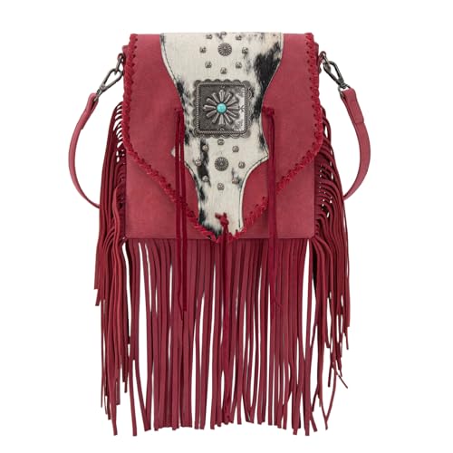 Sac à bandoulière Western Trinity Ranch en cuir et franges pour femme