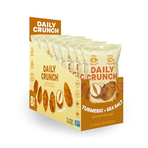 Image of Daily Crunch Sprouted Nuts, Turmeric & Sea Salt, 1.5 oz Bags, 8 Pack