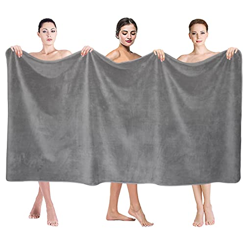 Image of JML Bath Sheet Towels (2 Pack, 35 inchx70 inch) - Microfiber Hair Towel for Adult Bathroom, SPA, Hotel - Super Soft, Absorbent, Lint Free, Fade Resistant, Grey