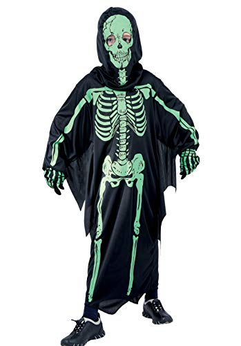 Ciao Costume Dark Skeleton tg.L (7-9 anni) Bambini unisex, Nero/verde, 61048.L