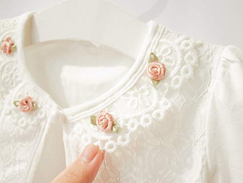 Little Girls' Long Short Sleeve Lace Bolero Cardigan Shrug Dress Cover up 2-11 Years (2#, 7-8T)4