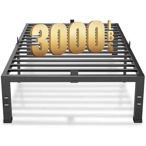 MAF Twin Bed Frame 14 Inch Metal Platform Black with Mattress Slip Stopper