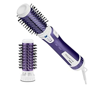 Rowenta Rotierende Warmluftbürste Brush Activ Volume & Shine, Keramikbeschichtung, 2 Bürstenköpfe, mit Schutzhülle, 3 Geschwindigkeitsstufen, Kaltstufe, rotierender Haartrockner, violett, CF9530