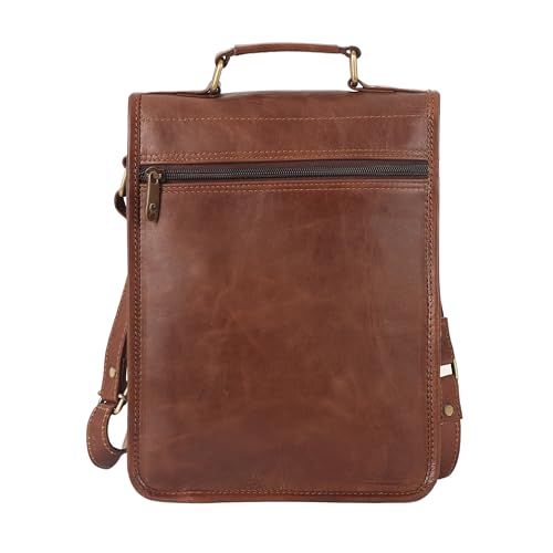 Bolso bandolera de cuero marrón vintage de 12 pulgadas miniatura 5