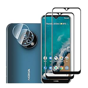 GIOPUEY Screen Protector & Camera Protector Compatibel met Nokia G50 5G, [2+2 Pack] 9H gehard glas, geen bubbels, ultra…