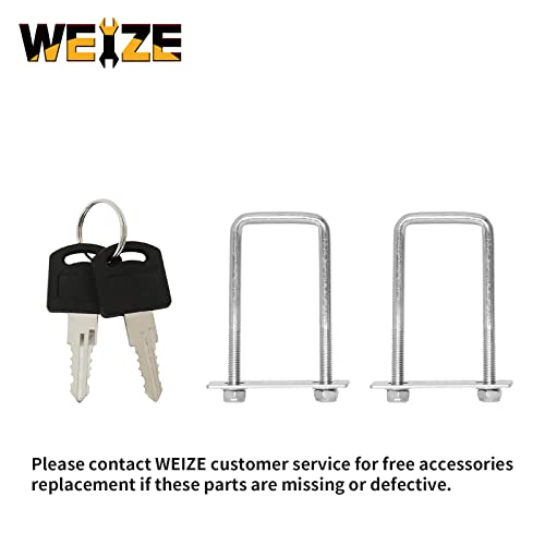 WEIZE Trailer Tongue Box, 2.31cu.ft. Trailer Tool Box, Black Steel, 35x12.2x11.8inch, 1 Pack