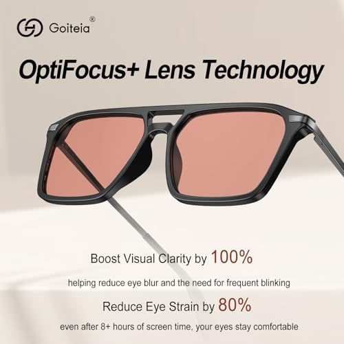 Image of Goiteia FL-Rose Migraine Glasses,Blocks 480-520 nm Light, Light Sensitivity Glasses for Fluorescent LED Glare,Photophobia
