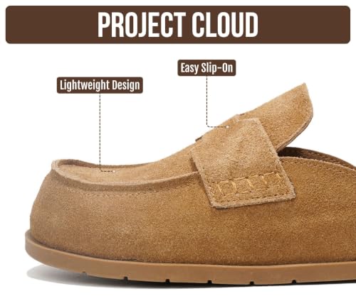 Image of Project Cloud 100% Genuine Leather Womens Clogs - Plush & Soft Insole with Arch Support Non Slip Mules & Clogs for Women Footwear - Water Resistant Women Shoes (Foamy)