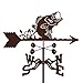EZ Vane Steel Bass Weathervane 80? Height, Includes Metal Garden Mount, Wind Cups & Brackets | Hand-Crafted and Family-Owned, Made in The USA with Triple Powder Coating, Limited