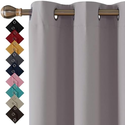 Thermal Insulated Blackout Ring Top Eyelet Curtains for Bedroom Windows 46 x 72 Inches Navy 2 Panels (46(116) wide x 72(182cm) long, Navy)