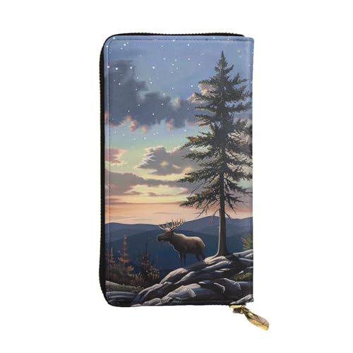 Portefeuille en cuir femme anti-perte grand porte-cartes zippé noir pour téléphone portable