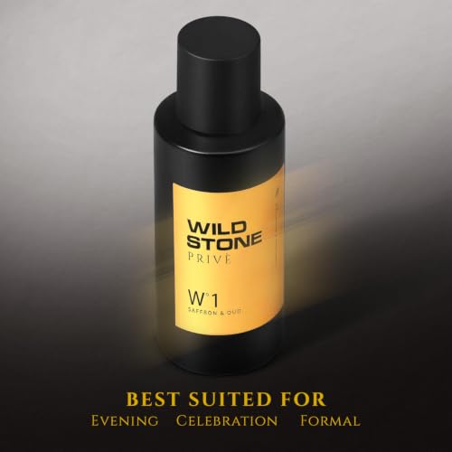 Image of Wild Stone Prive Saffron & Oud Parfum for Men 100ml | Luxury Long Lasting Perfume | Rich, Oud & Woody Fragrance | Premium Men's Perfume