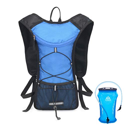 Azarxis Hydration Backpack Runner Rucksack Running Pack Vest Lightweight with 2L Water Bladder for Men Women Trail Marathon Jogging Cycling Hiking Climbing (Blue - with 2L TPU Water Bladder)