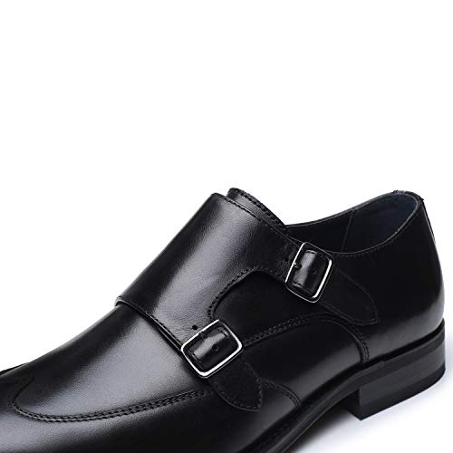 Image of La Milano Mens Double Monk Strap Slip on Loafer Cap Toe Leather Oxford Formal Business Casual Comfortable Dress Shoes for Men