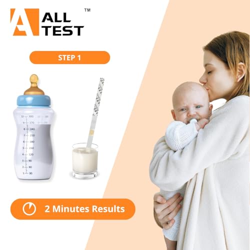 10 Muttermilch Test auf Alkohol AllTest – Alkohol-Teststreifen für Muttermilch, Muttermilch-Alkohol-Teststreifen zur Erkennung von Alkohol, Farbabgleich, Set mit 10 Teststreifen