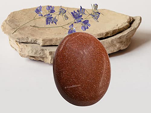 Image of Crystal Heaven Red Goldstone Crystal Palm Pebbles Stones For Anxiety Stress Relief Massage - Aaa Grade Original Healing Gemstone Agate Palm Stone For Yoga Meditation Spiritual Reiki Feng Shui