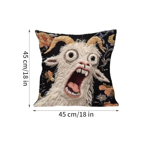 Cojín de Cabra Gritona de 45x45 cm en Pack de 3 Fundas Decorativas para Sofá 7