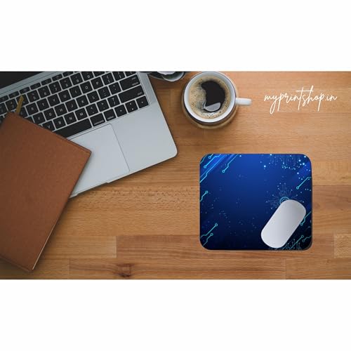 Image of Tech Design Mouse Pad 9 x 7.5 Inch | Digital Circuit Pattern Mouse Mat | Non-Slip Rubber Base & Smooth Surface for Office, Work & Gaming