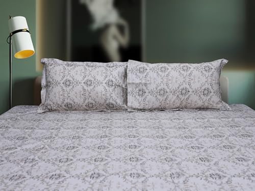 Image of Super Bedzz by Prihaal Decor Cotton Double Size Bedsheet with 2 Pillow Cover Size:108x108 (Peach) bedsheet for Double Bed, Cotton Double bedsheet, Suitable for Bedroom, Gift Set