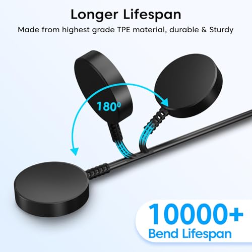 Image of MARVIK Magnetic USB Charger for Samsung Galaxy Watch - Fast Charging Cable for Samsung Galaxy Watch 6 /6 Classic, 5 /5 Pro, 4 /4 Classic, 3, Active 2 /1 - 1 Meter