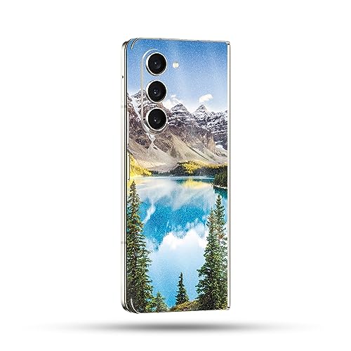 Image of MightySkins Glossy Glitter Skin Compatible with Samsung Galaxy Z Fold 5 Full Wrap - Mountain Lake | Protective, Durable High-Gloss Glitter Finish | Easy to Apply & Change Styles | Made in The USA