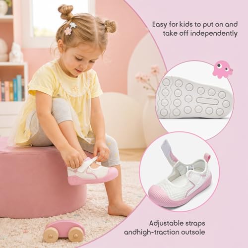 Image of Balabala Baby Toddler Walking Shoes Boys Girls Slip On Sandals Kids Water Shoes Barefoot Shoes Breathable Mesh Lightweight