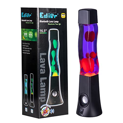 Edier Lava Lamp - 16.5 Inch Lava Lamp With Bluetooth Speaker - R39 30W Bulb Lava Lamps For Adults Night Light For Home Office Decor Great Gift For Kids Women Girls Boys Birthday #TOP1