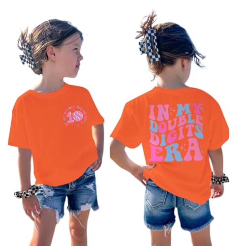 Image of Pairxily in My Double Digits Era Shirt for Girls 10th Cute 10 Year Old Girl Happy Birthday Shirts Gifts Short Sleeve Tops
