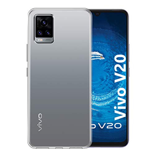 Image of Fashionury Crystal Clear Case for Vivo V20 | Yellowing Resistance | Transparent TPU Silicone | Raised Camera Lips | Slim Transparent Cover