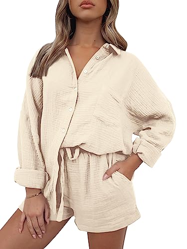 Image of Trendy Queen Two Piece Sets For Women Summer Short Sets Beach Vcation Lounge Pajama 2 Piece Spring Outfits Fashion 2026
