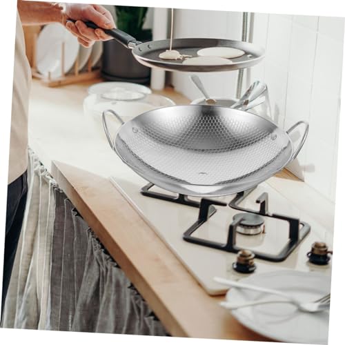 Wok de acero inoxidable IMIKEYA estructura panal  pequeño miniatura 6