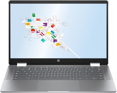 Image of HP 14 inch FHD IPS x360 Chromebook with Touchscreen Display, Intel i3 Processor Up to 3.8GHz, 8GB DDR5 Ram, 128GB SSD, Ultra-Fast WiFi 6, Chrome OS, Pastel Gray