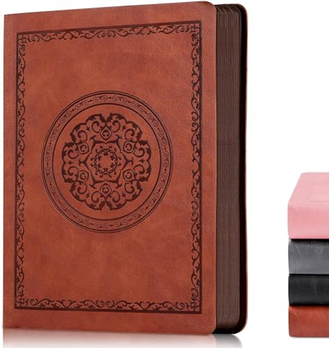 NATTHSWE A5 Notebook Lined, Notebooks Hardback 288 Pages with 80gsm Thick Paper SoftCover Leather Journal Diary Suitable for Office School Home Business Writing Notepad15 x 20.8 cm, Brown (FGBJB) NATTHSWE A5 Notebook Lined, Notebooks Hardback 288 Pages with 80gsm Thick Paper SoftCover Leather Journal Diary Suitable for Office School Home Business Writing Notepad15 x 20.8 cm, Brown (FGBJB)