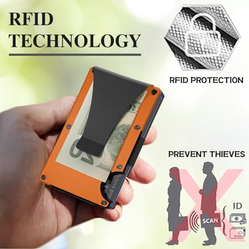 Image of Minimalist Wallet with RFID Blocking,Slim Credit Card Holder with Aluminum Money Clip wallet for Men and Women,Metal Wallets for Mens Front Pocket as Gifts