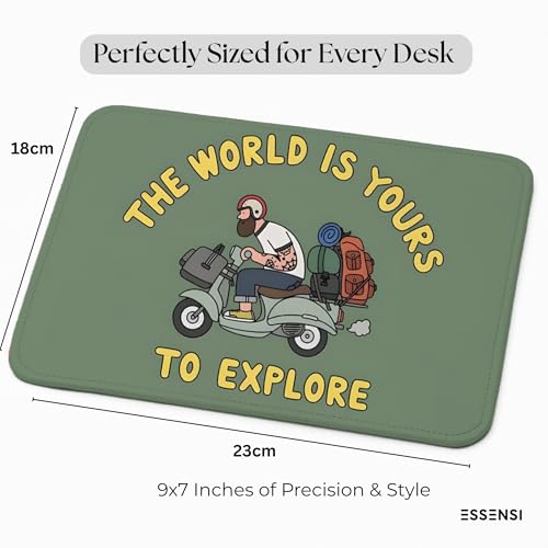Image of Mouse Pad for Laptop & Desktop | 9x7 Inch Anti-Fray Stitched Edges | Non-Slip Rubber Base | Desk Setup Accessory for Students, Gamers & Professionals (Explore)