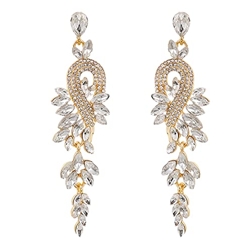 ZCCZJS Frauen personalisierte Ohrringe Luxuskristall Frauen Lange Ohrringe Design Personalisiert Ohrringe Schmuck Frauen Ohrringe Ohrringe
