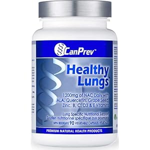 CanPrev Healthy Lungs Supplement, 90 V-Caps 30-Day Supply – Antioxidant Formula with 1200mg NAC, Vitamins E, B, C, D3, Zinc & ALA – Lung Health & Provide Nutritional Support for Environmental Wellness