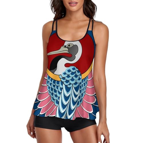 Maillot de bain tankini femme masquant le ventre avec shorty et robe légère