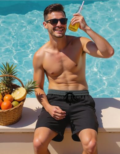 Mens Swim Trunks 7" Quick Dry Swim Shorts Swimsuit Swimming Trunks Swimwear with Pockets4