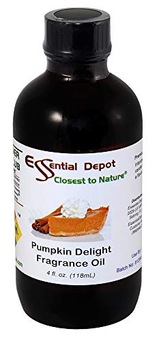 Pumpkin Delight Fragrance Oil - 4 oz - Supplied in 4 oz. Amber Glass Bottle with Black Phenolic Cone Lined and Safety Sealed Cap