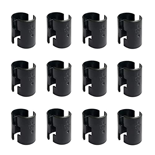 Image of WAFJAMF 24 Pcs 12 Pairs Wire Shelving Shelf Lock Clips for 1 inch Post Black | Durable plastic rack sleeves replacements fits 1 inch metal poles with layer height adjustment stability
