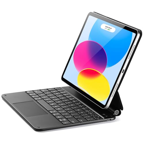 ESR iPad 11th(A16, 2025)/10th Gen Case with Keyboard, Keyboard Case with Backlit Keys, Easy-Set Floating Cantilever Stand, Precision Multi-Touch Trackpad, Black