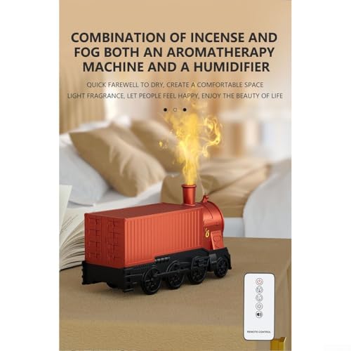 Diffuseur train aromathérapie USB rouge de 300 ml avec télécommande - 7