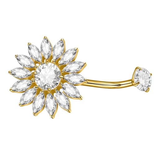 Piercing para ombligo de flor ideal para destacar en tus reuniones sociales